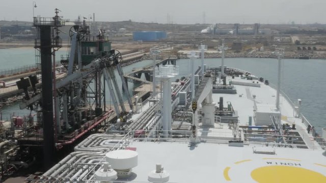 LPG tanker loading on gas terminal