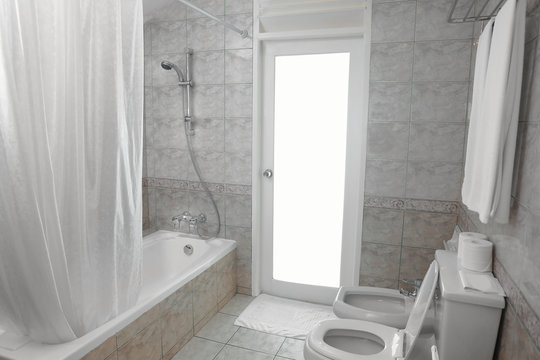 Bathroom in modern hotel at resort