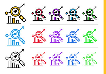 Unique linear icons with different color. Suitable for banners and other types of design