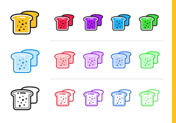 Unique linear icons with different color. Suitable for banners and other types of design