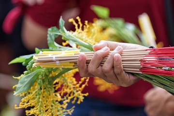 The merit of the Buddhist monks are Buddhist religious ceremony.