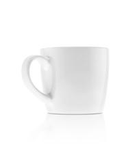 white ceramic mug isolated on white background