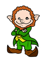 Happy Cartoon Leprechaun Standing