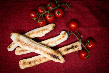 French baguette bread on table