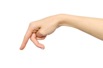 Woman's hand with fingers simulating someone walking or running