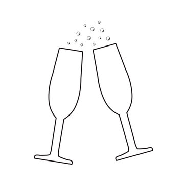 champagne glasses icon - vector illustration