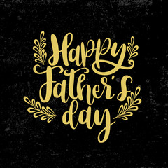 Typography and lettering with design elements and silhouettes for a happy father's day