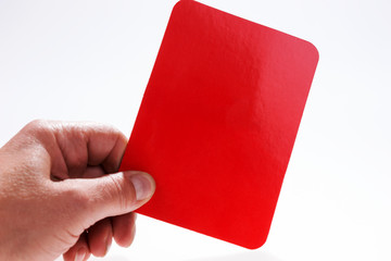 Rote Karte in der Hand