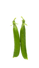 Green fresh peas isolated