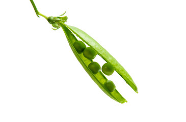 Green fresh peas isolated