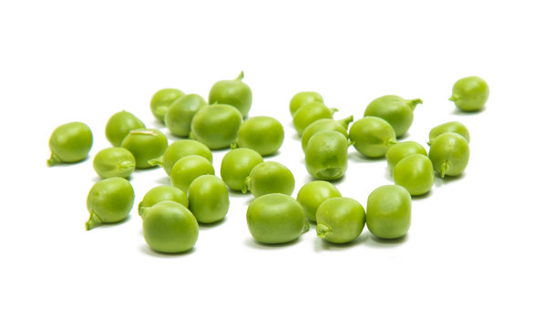 Green fresh peas isolated