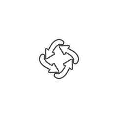 Recycling ecology thin line vector icon.