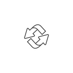 Recycling ecology thin line vector icon.