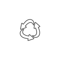 Recycling ecology thin line vector icon.