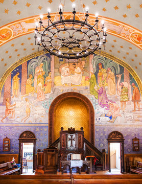Interior of .Eglise Sainte-Croix in Carouge old town, Geneva, Switzerland