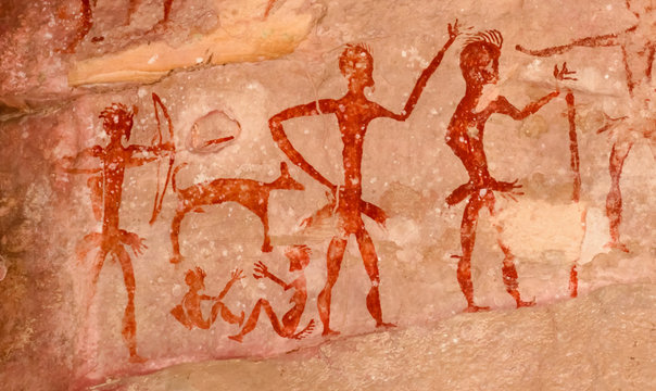 Prehistoric cave paintings over 4000 years Khao Chan Ngam, Nakhon Ratchasima.