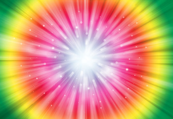 Colorful glitter sparkles rays lights bokeh festive elegant abstract background.