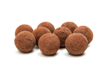 Chocolate truffle isolated