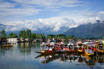 Landscape of Dal Lake in Srinagar, India