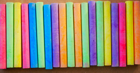 Color chalk on wood texture