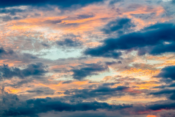 Abstract blurred background, dramatic sky in twilight.