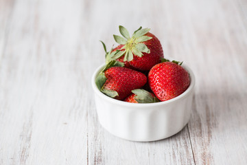 strawberries in a White Bowl