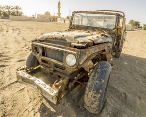 Schrottkarre, Oman, Wüste