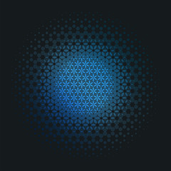 Abstract vector design of blue rounds for graphic template