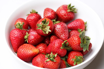 White Bowl of Fresh Strawberries