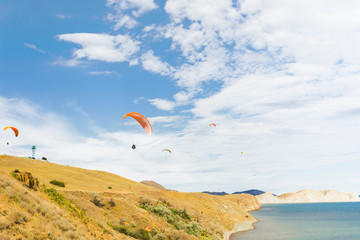 paraplane flying high up