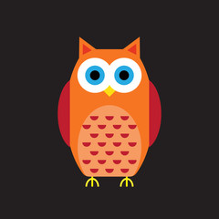 Cartoon owl icon. Vector illustration