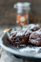Chocolate profiteroles