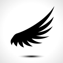 Wing icon isolated on white background. Vector illustration 