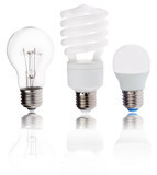 three generation of electric lamps with reflection