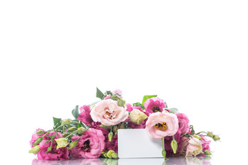 Beautiful bouquet of pink lisianthus flowers