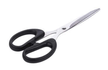Black scissors isolated on white background