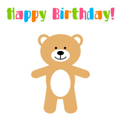 Toy bear and text Happy Birthday!