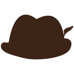 Isolated silhouette of an oktoberfest traditional hat, Vector illustration