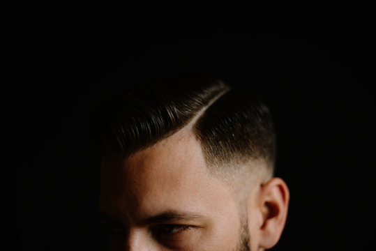Close up of man's haircut detail