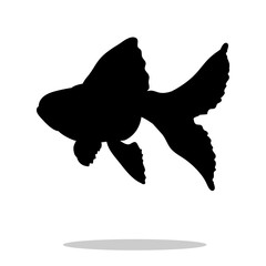 Goldfish fish black silhouette aquatic animal