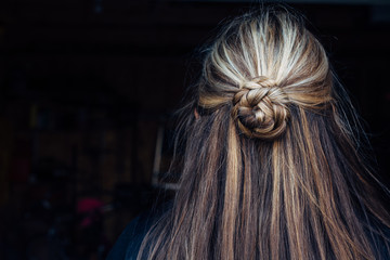 Flower bun braid