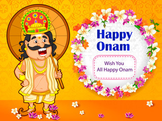 King Mahabali wishes for Onam festival of Kerala