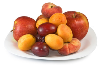Naklejka na ściany i meble Image of fruit on a plate close up