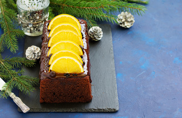 Christmas chocolate orange cake.