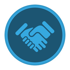 App Icon blau Handschlag