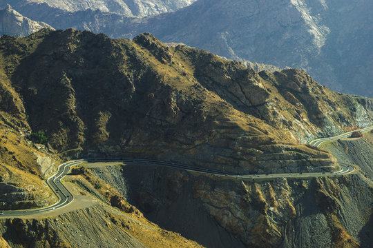 Tiaf mountains in Saudi Arabia with amazing shadows