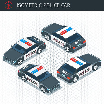 Isometric police car