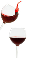 Isolated image of two glasses of wine close-up