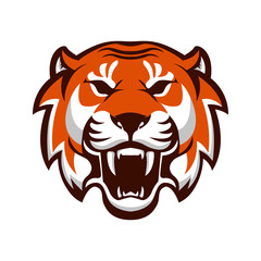 Tiger head. Design element for logo, label, emblem, sign. Vector illustration