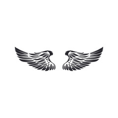 Fototapeta premium Wings isolated on white background. Design elements for logo, label, emblem, sign. Vector illustration